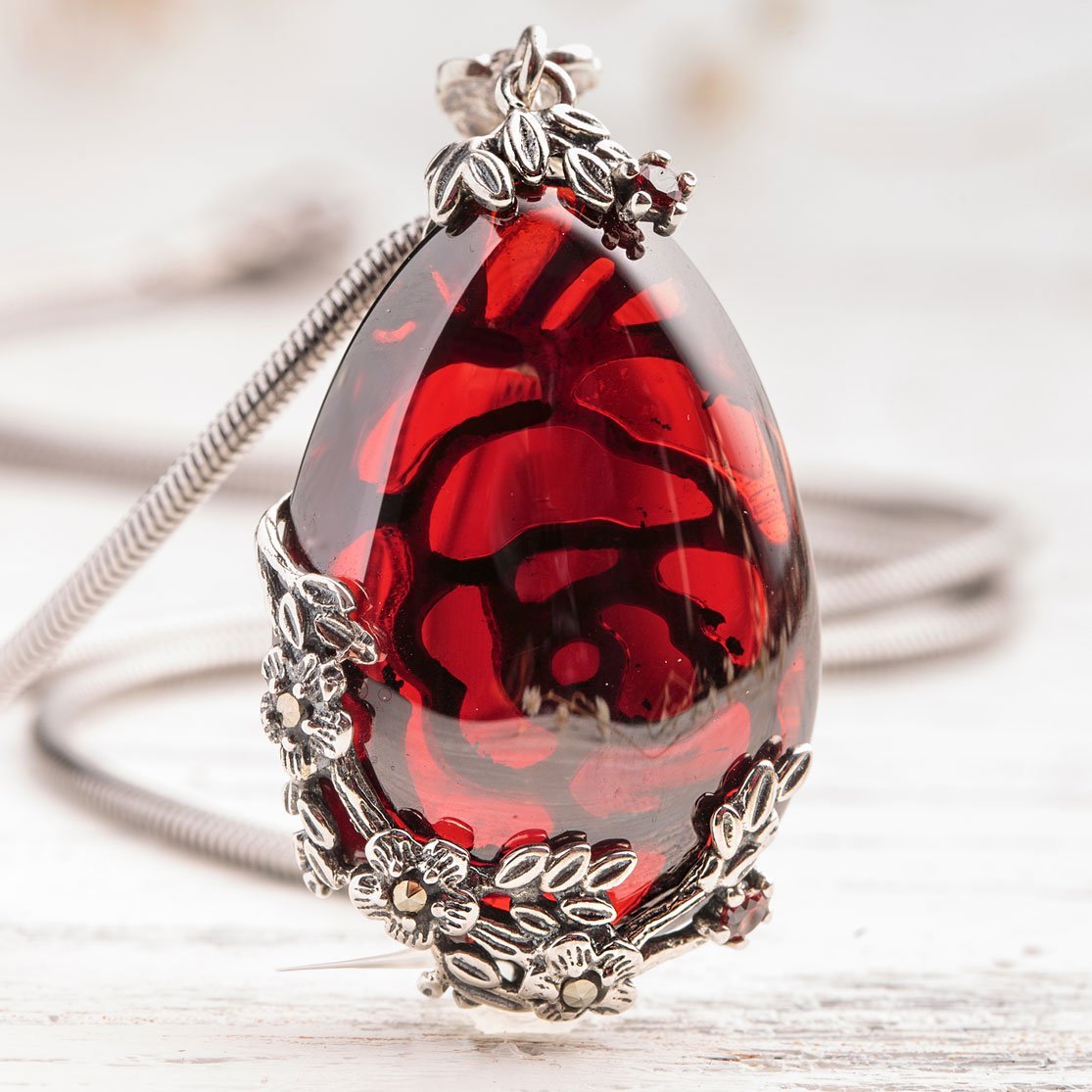 Mountain crystal. Herkimer diamond, garnet pendant. 20 cm. - Leg bracelets  - IKstone | e-shop | Power Jewelry