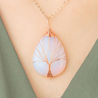 Handmade Tree Of Life Opalite Necklace