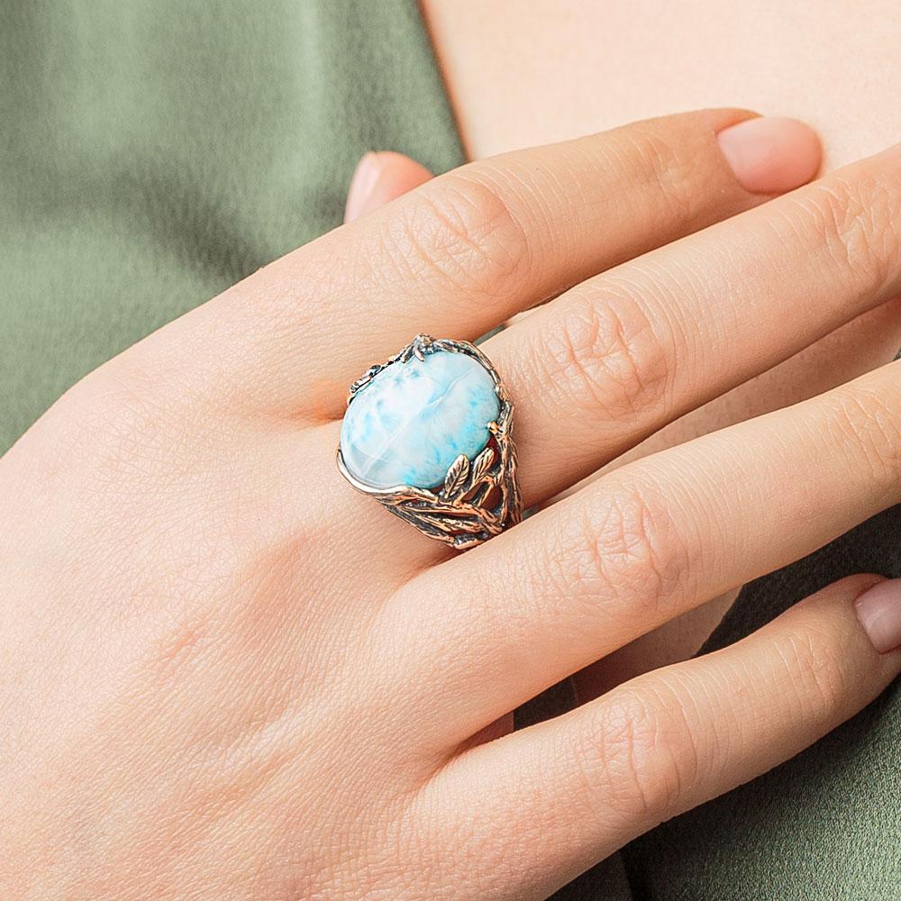 Transmitting Larimar Ring