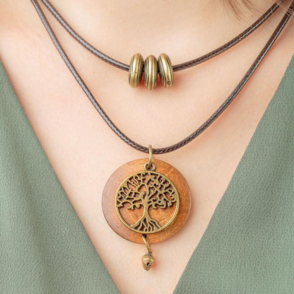 Wooden Tree of Life Necklace