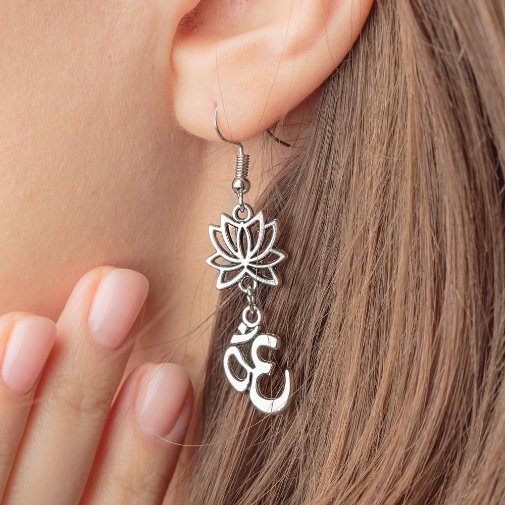 Lotus Flower Silver Earrings