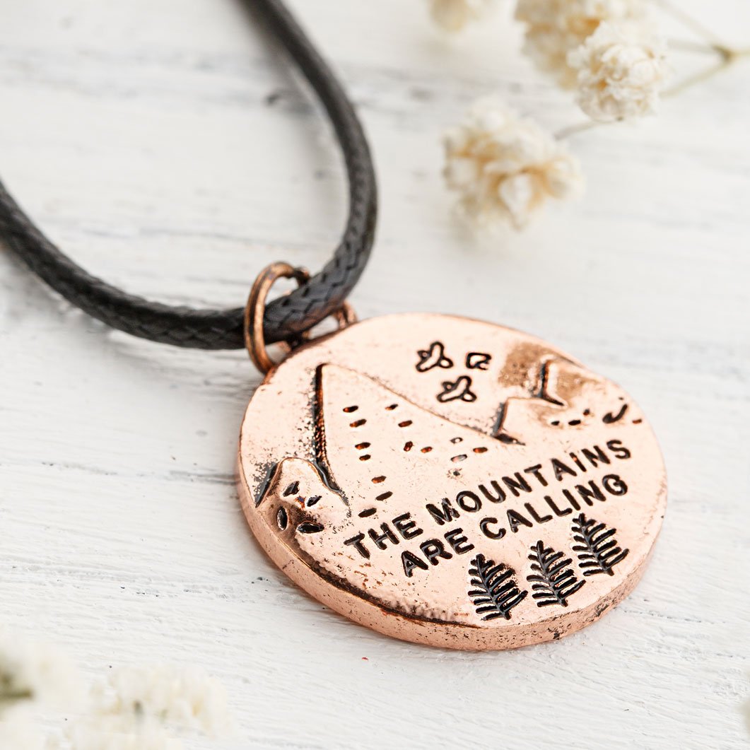 Handmade "The Mountains Are Calling" Necklace