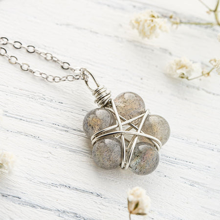 Moonstone Pentagram Necklace