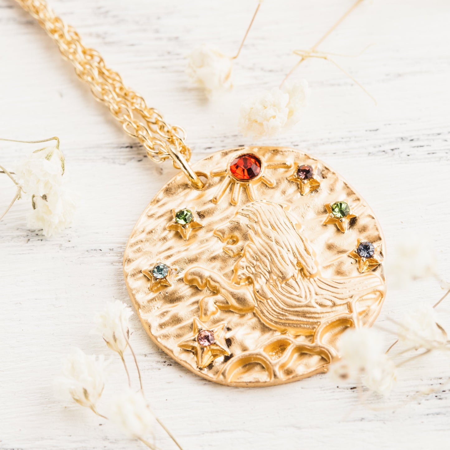 Medallion Zodiac Sign Necklace