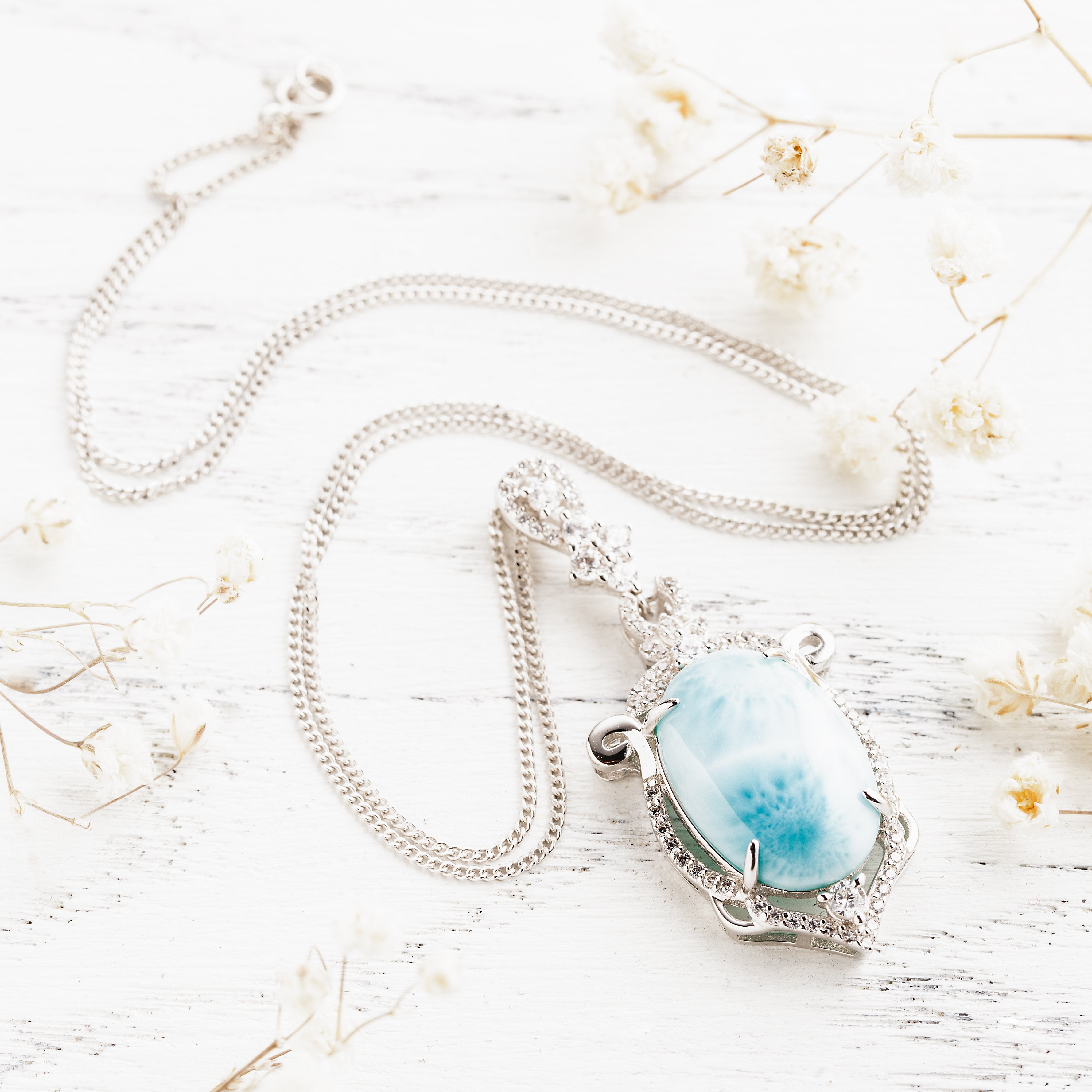 Silver Larimar Crystal Necklace – MindfulSouls
