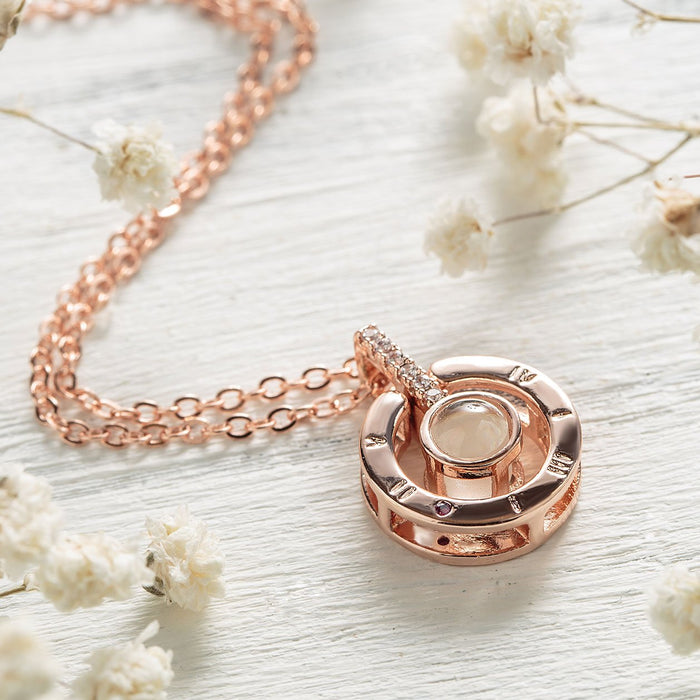 Moon A Necklace With 100 I Love You Moon Necklace I Love You In