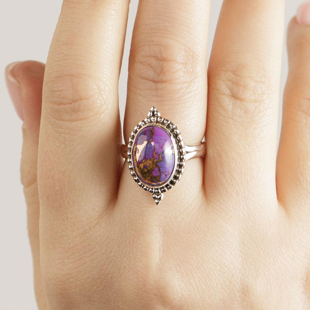 Purple Copper Turquoise Ring