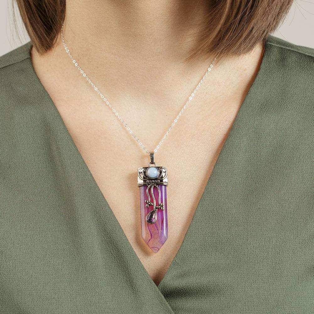 Raw Obsidian Crystal Pendant Necklace for Protection Strength Hand Woven |  eBay