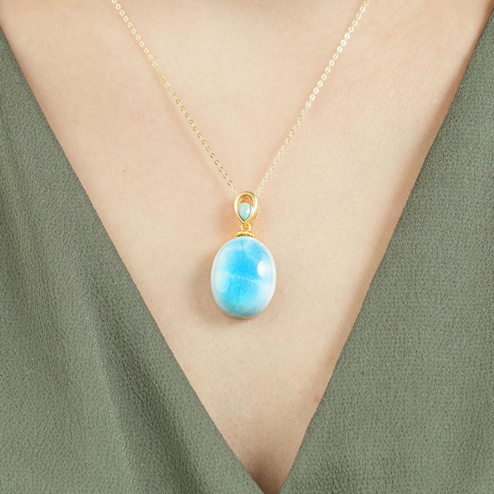 Larimar Ocean Drop Necklace