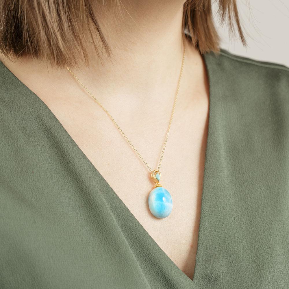 Larimar Ocean Drop Necklace