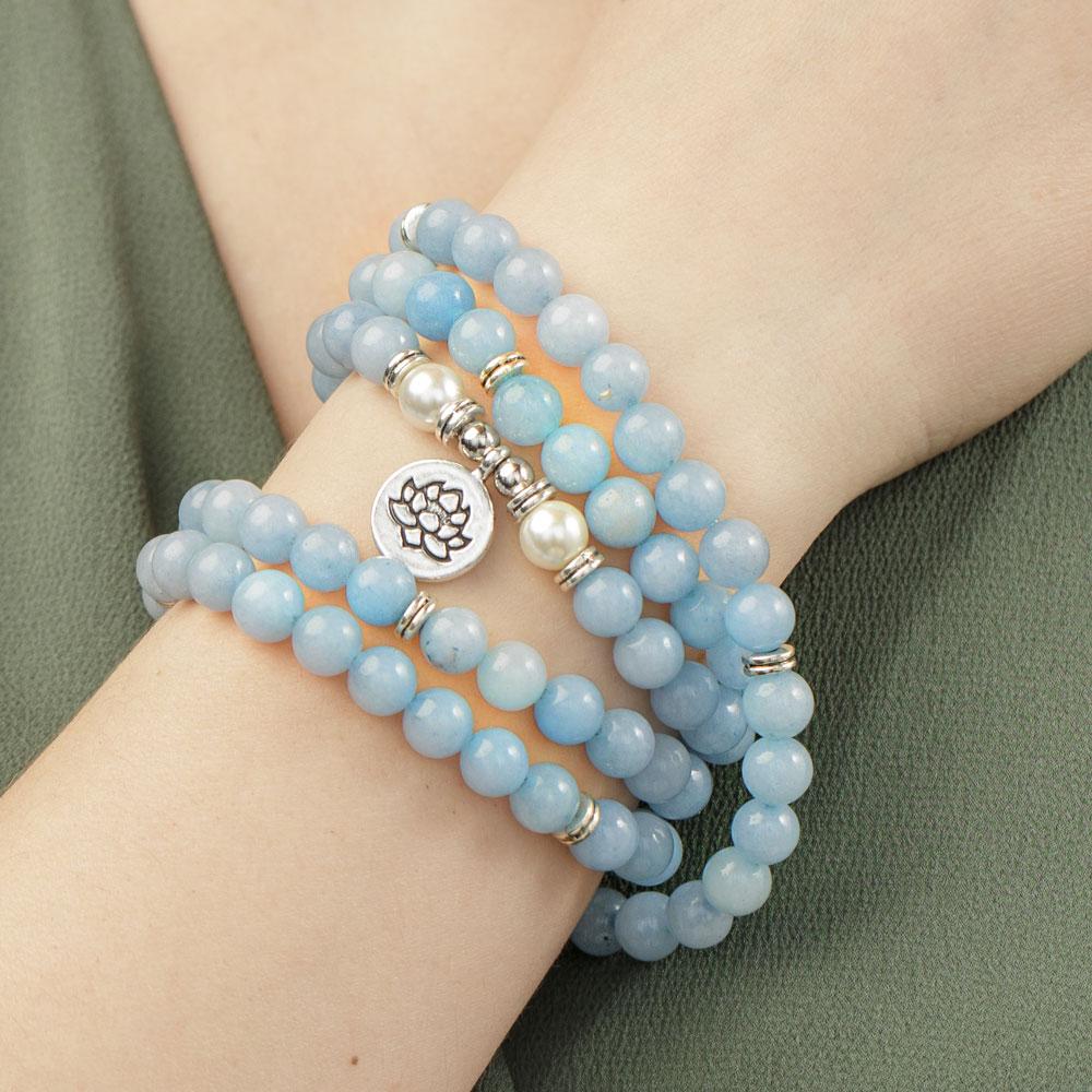 Blue 108 Amazonite Mala Beads