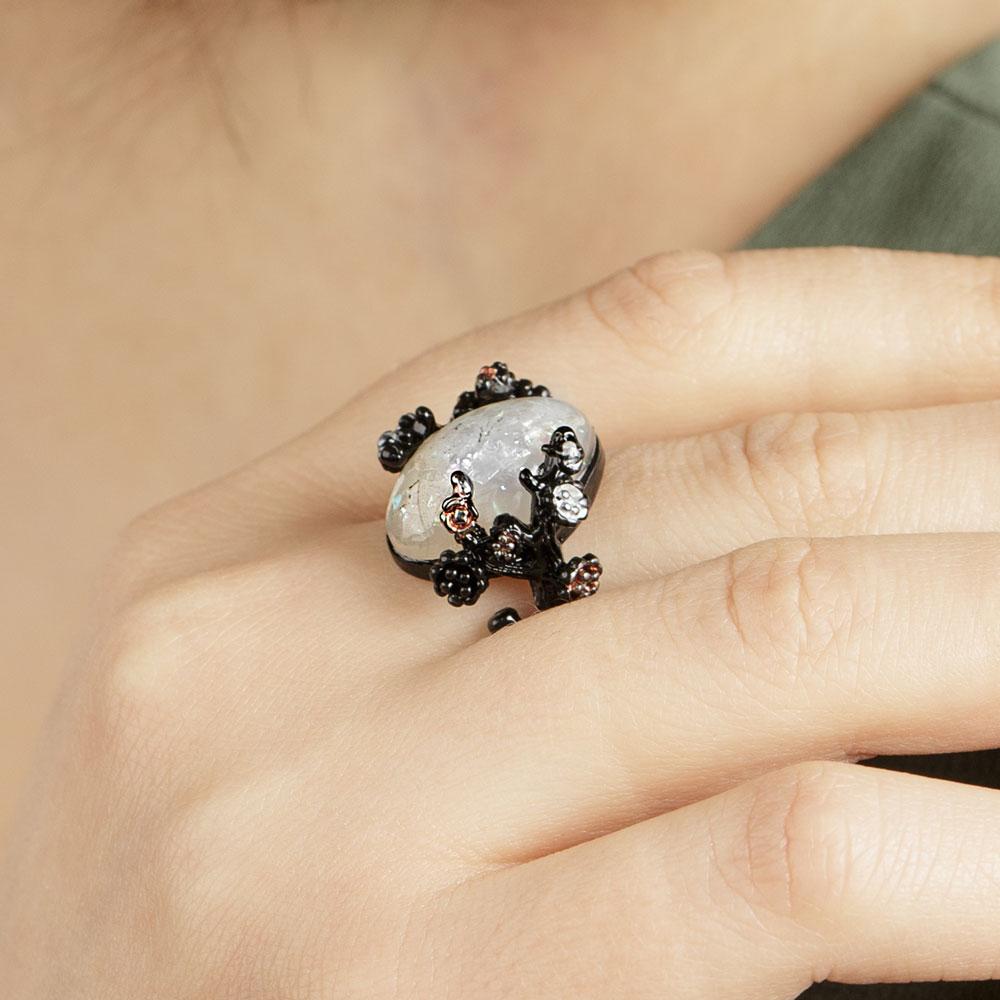 Midnight Blossom Ring