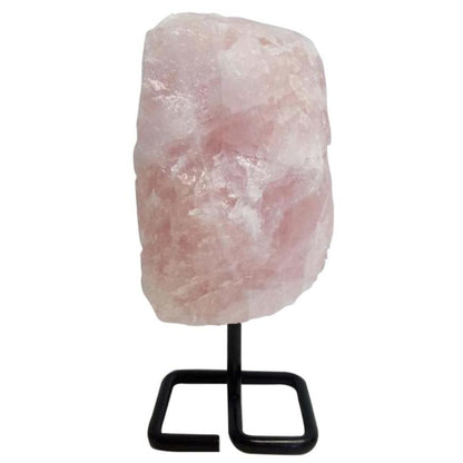Rose Quartz Crystal on Metal Stand