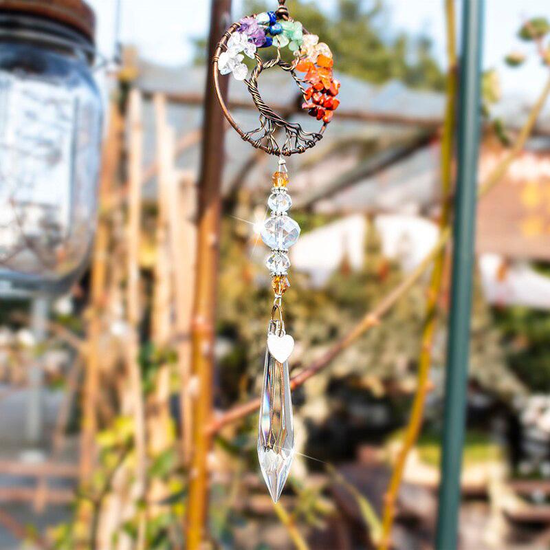 Rainbow Gemstone Glass Wind Chimes