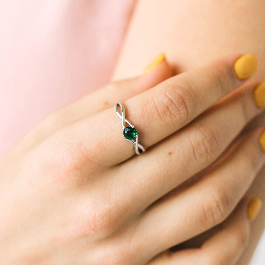 Silver Emerald Ring