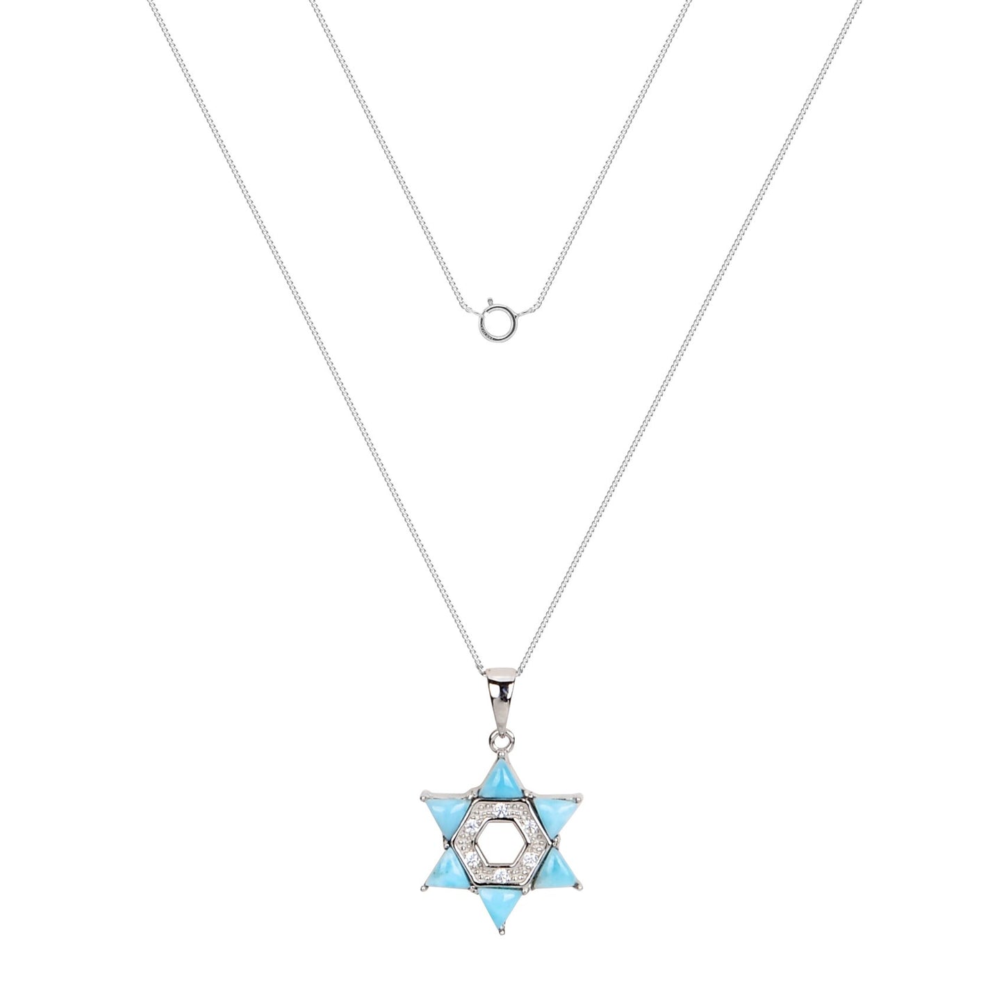 Shining Larimar Star Necklace