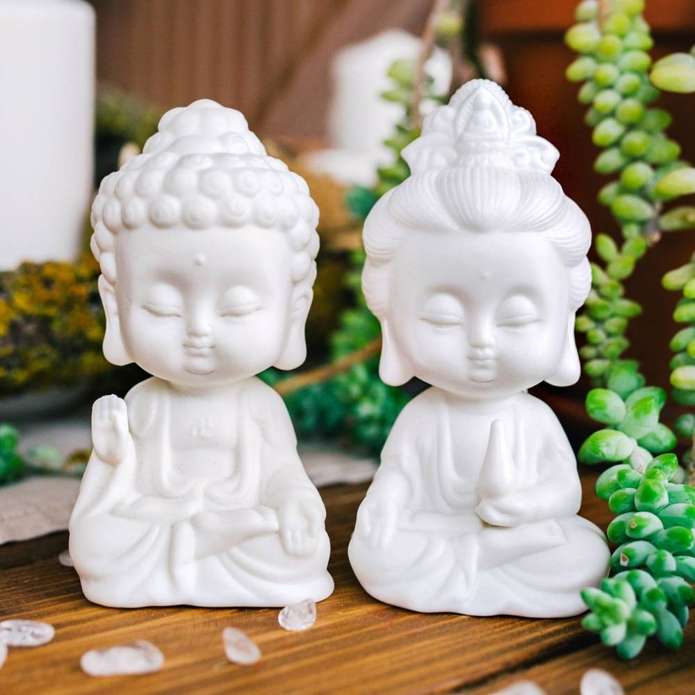 Stillness White Buddha Statue Figurines