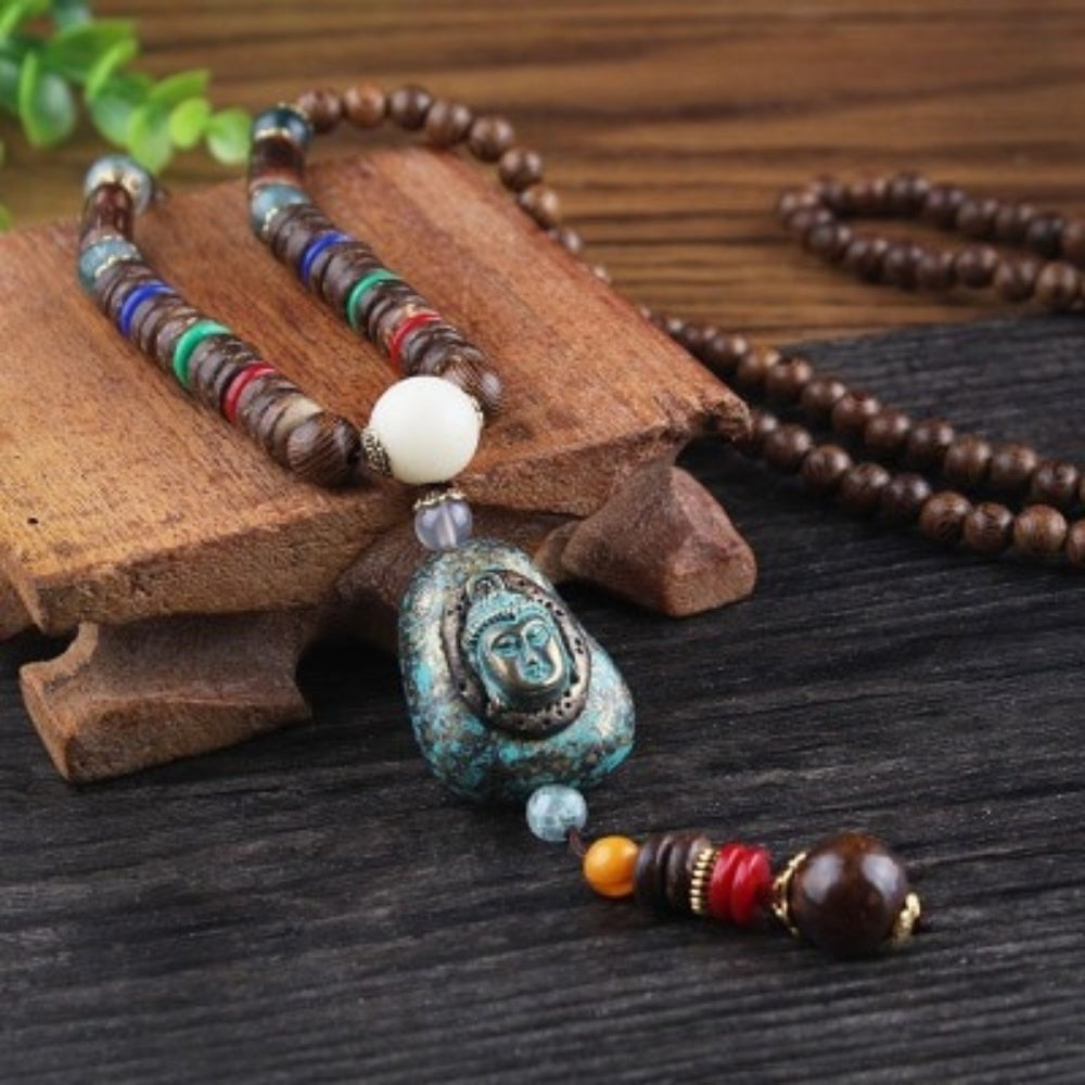 Ancient Buddha Mala Beads Necklace