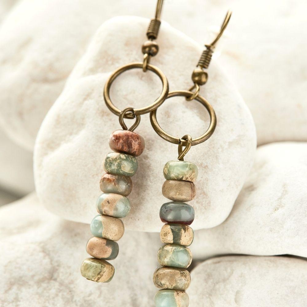 Vintage Jasper Boho Earrings