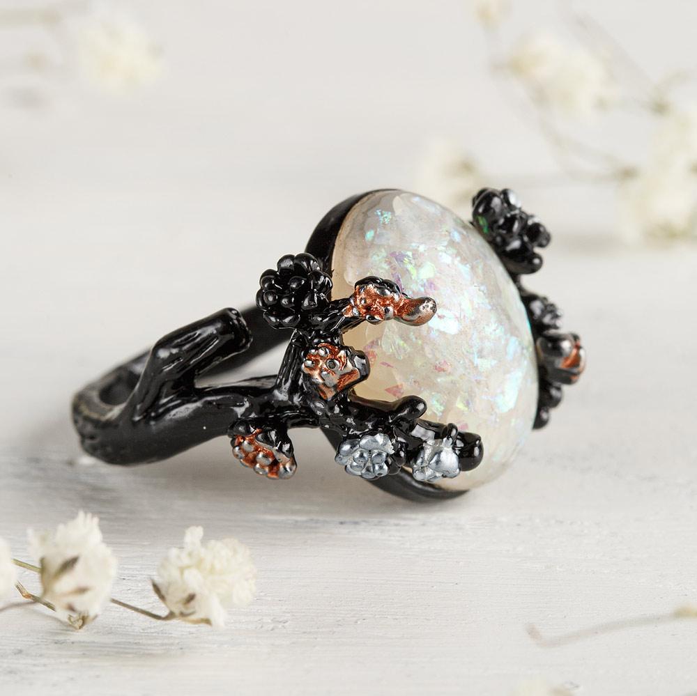 Midnight Blossom Ring