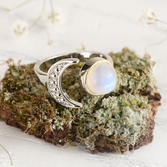 Natural Copper Moonstone Moon Ring – MindfulSouls