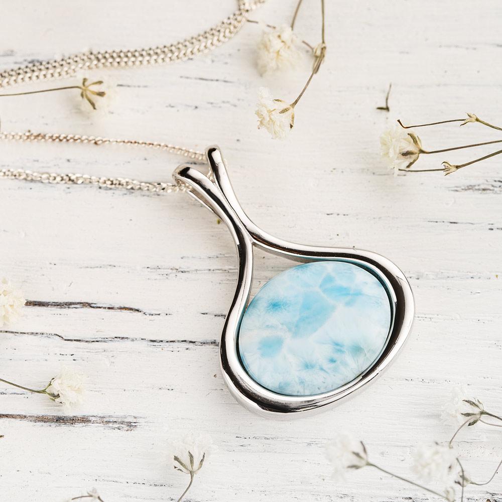 Mermaid Silver Larimar Crystal Necklace – MindfulSouls