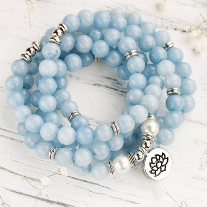Blue 108 Amazonite Mala Beads