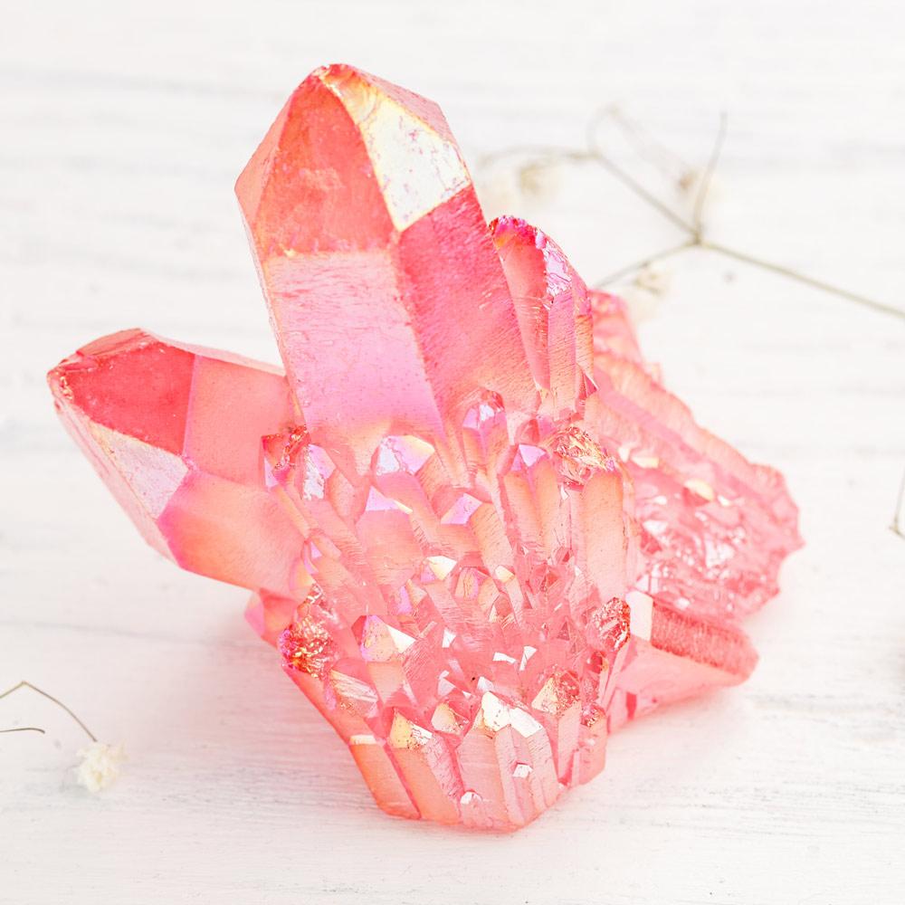 Pink Angel Aura Spirit Quartz Cluster Suncatcher charged with newest healing energy