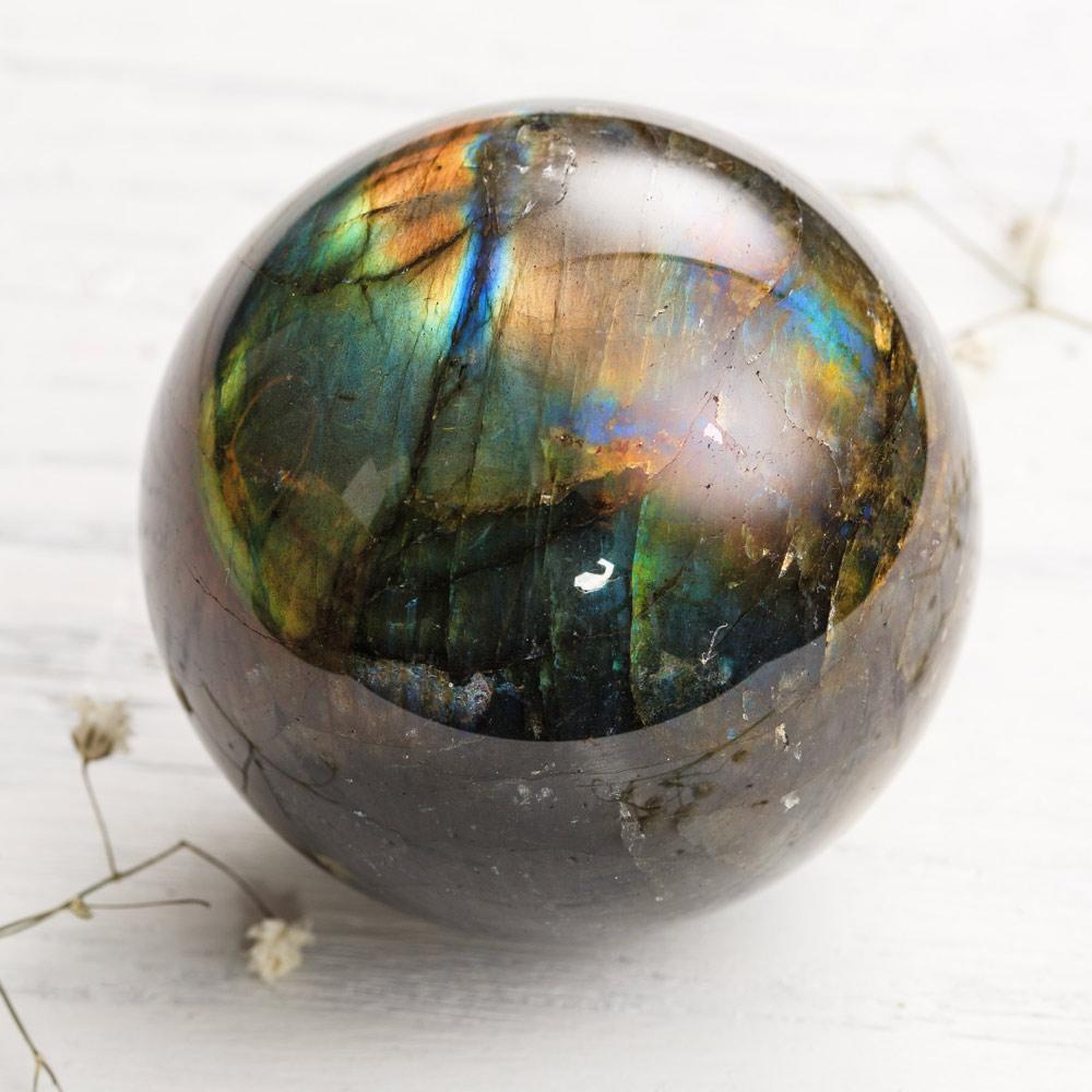 A++++ Labradorite crystal ball good