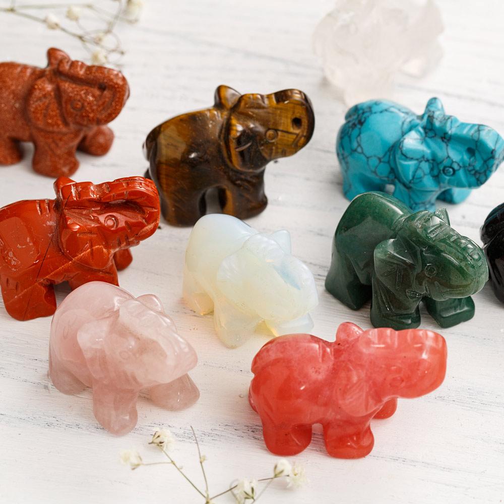 Reiki Elephant Crystal Figurines