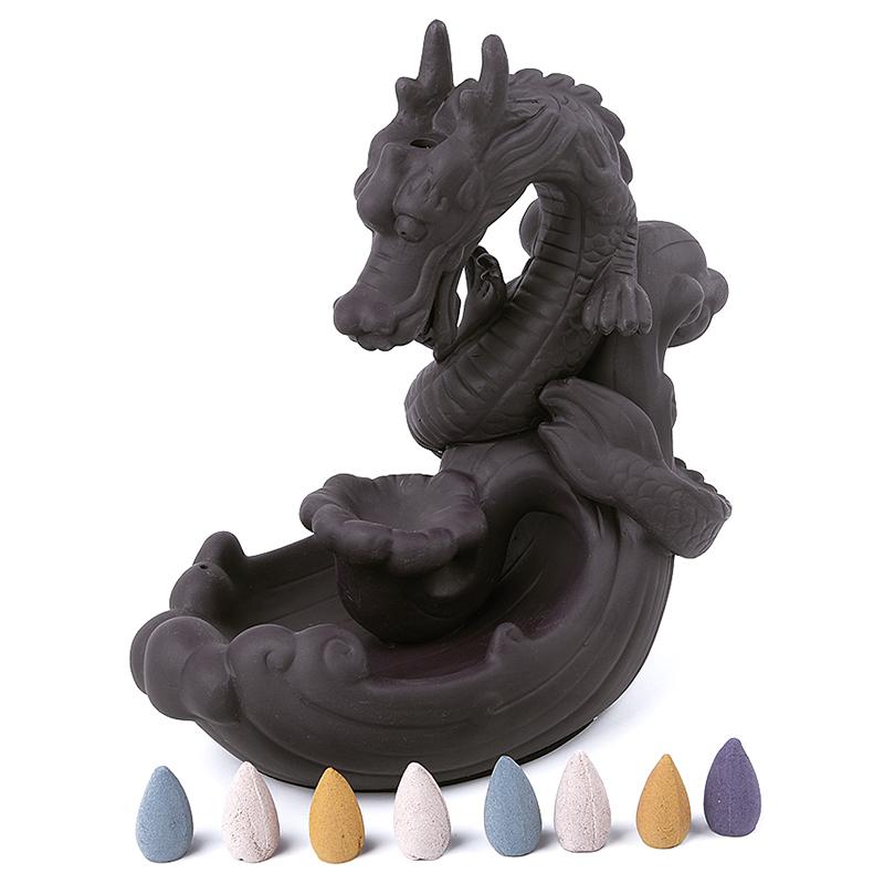 Ceramic Dragon Waterfall Backflow Incense Burner