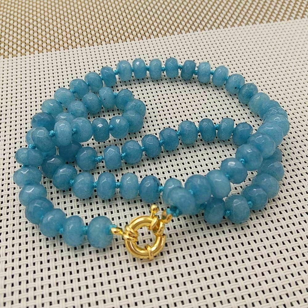 Natural Aquamarine Bead Necklace