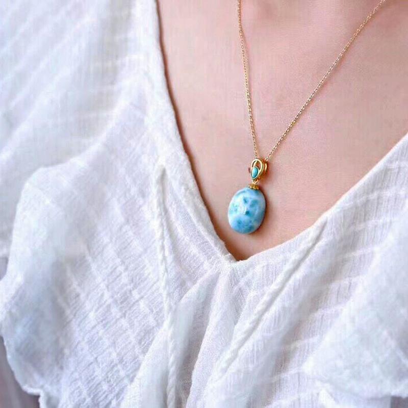 Larimar Ocean Drop Necklace