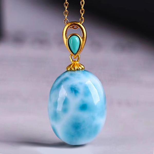 Larimar Ocean Drop Necklace