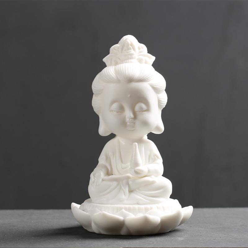 Stillness White Buddha Statue Figurine