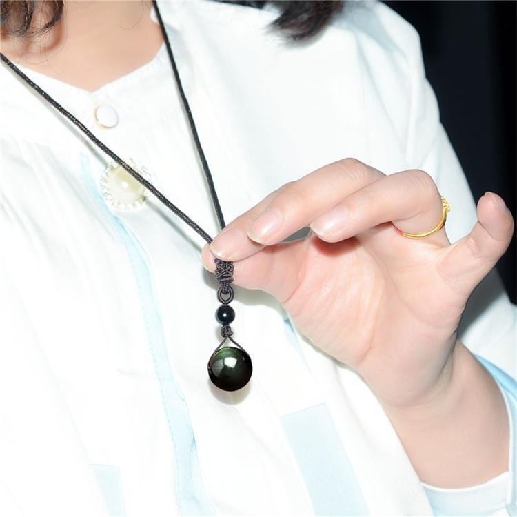 Jewever Moonstone & Black Obsidian Choker Necklace - Crystal Healing Stone Bead Necklace For Women | 43-48cm Length