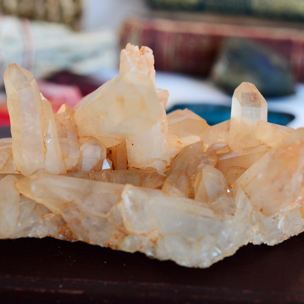 Tangerine Quartz Crystal Cluster